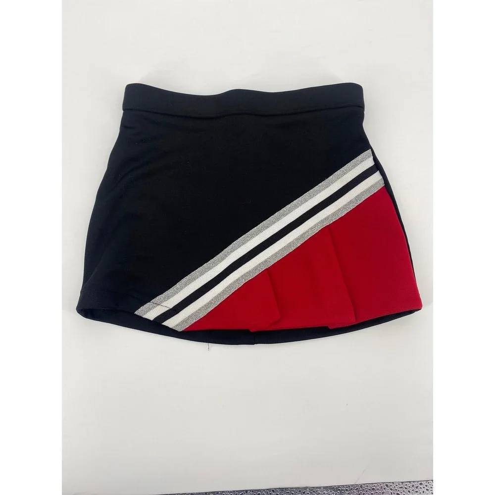 Lakota Cheerleading Uniform Set Shell Top Skirt Black Red Girls Youth Small XS